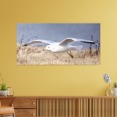 Gull in flight canvas afdruk (Insitu (Woonkamer))