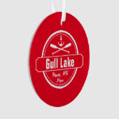 Gull Lake Minnesota-anker, peddels-stad en naam Ornament (voorkant)