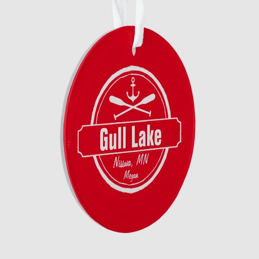 Gull Lake Minnesota-anker, peddels-stad en naam Ornament (voorkant)
