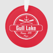 Gull Lake Minnesota-anker, peddels-stad en naam Ornament (voorkant)