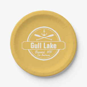 Gull Lake Minnesota-anker, peddels-stad en naam Papieren Bordje
