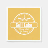 Gull Lake Minnesota-anker, peddels-stad en naam Servetten (Voorkant)