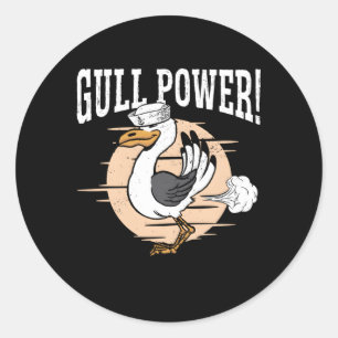 Gull Power Whisperer Bird Seabird Seagull Ronde Sticker