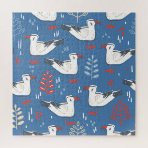 Gull Walking: naadloos patroon. Legpuzzel