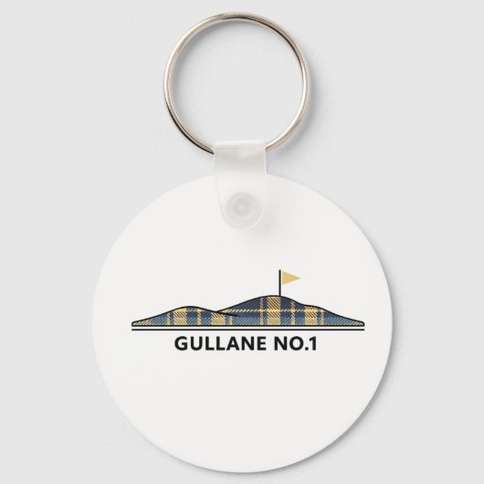 Gullane Golf Schotse Golfcadeau Tartan Sleutelhanger (Voorkant)