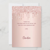 Gulle gouden glitter van 16 roos, bedankt! kaart (Achterkant)