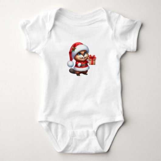 gulle kerstbever romper (Voorkant)