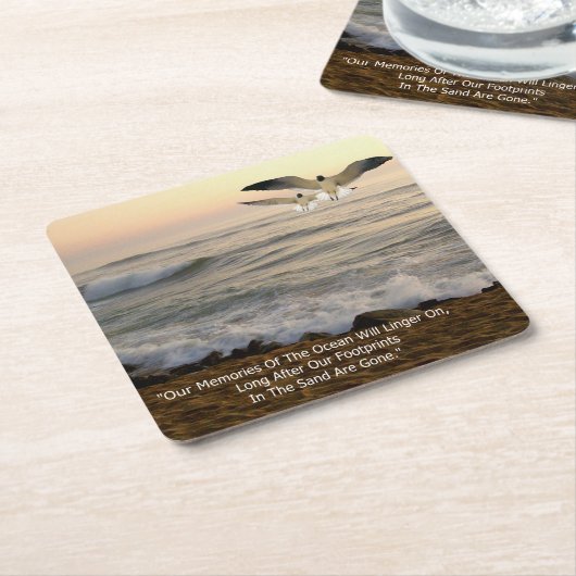 GULLEN EN OCEAN QOUTE KARTONNEN ONDERZETTERS (Schuin)