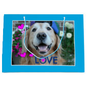 Gullende Golden Retriever Love Groot Cadeauzakje (Voorkant)
