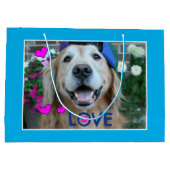 Gullende Golden Retriever Love Groot Cadeauzakje (Achterkant)