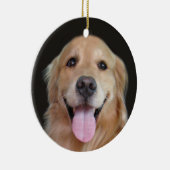 Gullende kerst met Gouden Retriever Keramisch Ornament (Rechts)