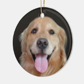 Gullende kerst met Gouden Retriever Keramisch Ornament (Links)
