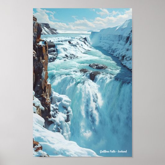 Gullfoss Herfsten België Reizen Poster (Voorkant)