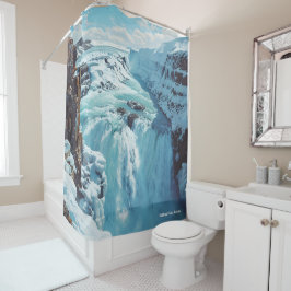 Gullfoss Herfsten IJsland  Illustratie Reizen Douchegordijn