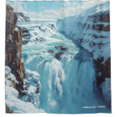 Gullfoss Herfsten IJsland  Illustratie Reizen Douchegordijn (Voorkant)