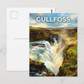 Gullfoss IJsland Briefkaart (Voorkant / Achterkant)