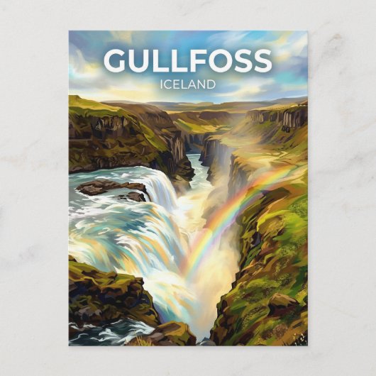 Gullfoss IJsland Briefkaart (Voorkant)
