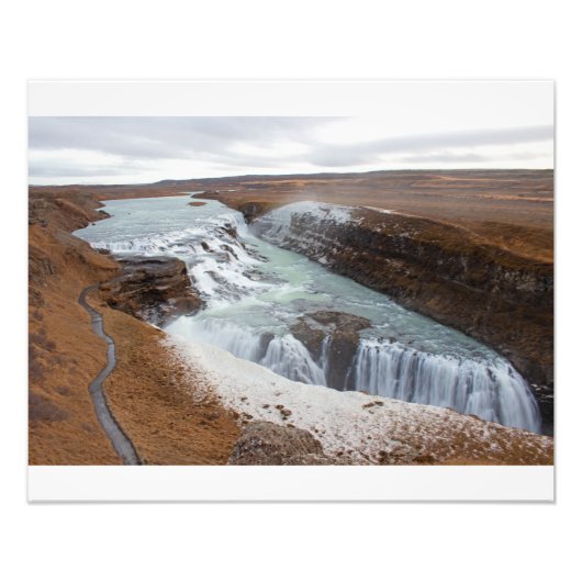 Gullfoss, IJsland Foto Afdruk (Voorkant)