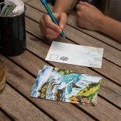 Gullfoss IJsland Waterverf Briefkaart