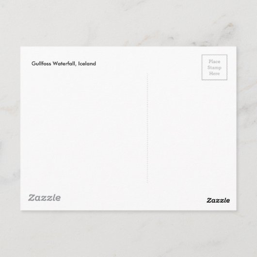 Gullfoss Waterfall, IJsland Briefkaart (Achterkant)