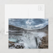 Gullfoss Waterfall, IJsland Briefkaart (Voorkant / Achterkant)