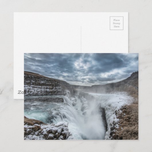 Gullfoss Waterfall, IJsland Briefkaart (Voorkant / Achterkant)
