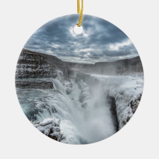 Gullfoss Waterfall, IJsland Keramisch Ornament (Voorkant)