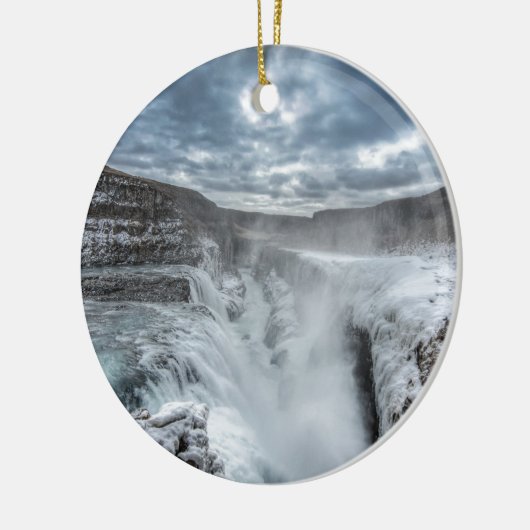 Gullfoss Waterfall, IJsland Keramisch Ornament (Links)
