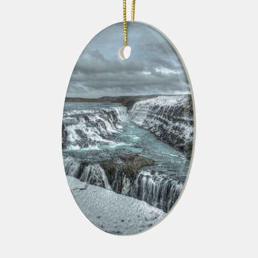 Gullfoss Waterfall, IJsland Keramisch Ornament (Links)