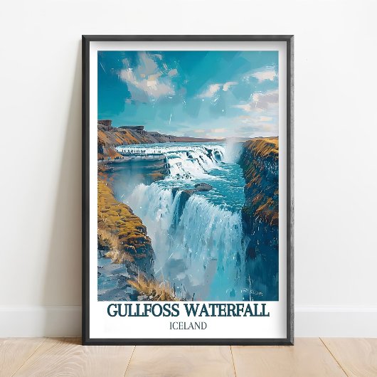 Gullfoss Waterval IJsland Kunst - Gullfoss Poster