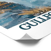 Gullfoss Waterval IJsland Kunst - Gullfoss Poster (Hoek)