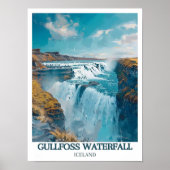 Gullfoss Waterval IJsland Kunst - Gullfoss Poster (Voorkant)