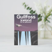 Gullfoss-waterval IJsland reisposter Briefkaart (Staand voorkant)