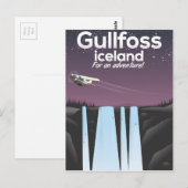 Gullfoss-waterval IJsland reisposter Briefkaart (Voorkant / Achterkant)