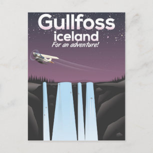 Gullfoss-waterval IJsland reisposter Briefkaart