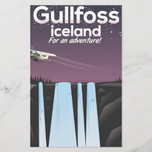 Gullfoss Waterval IJsland reisposter Briefpapier