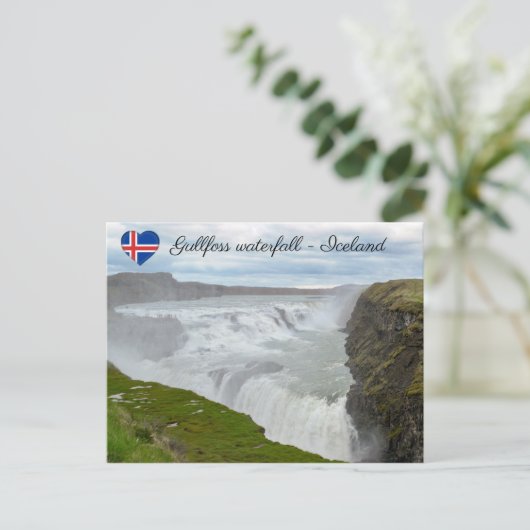 Gullfoss-waterval - Zuidwest-IJsland Briefkaart (Staand voorkant)