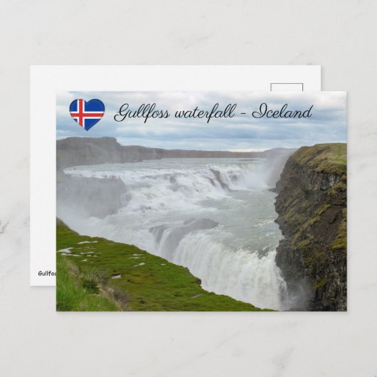 Gullfoss-waterval - Zuidwest-IJsland Briefkaart (Voorkant / Achterkant)