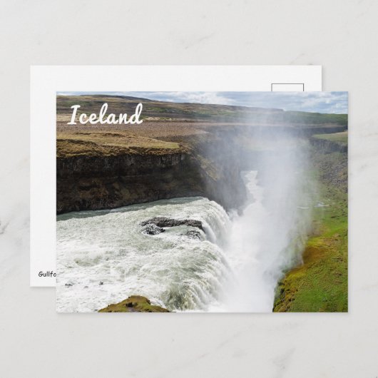 Gullfoss waterval - Zuidwest-IJsland Briefkaart (Voorkant / Achterkant)