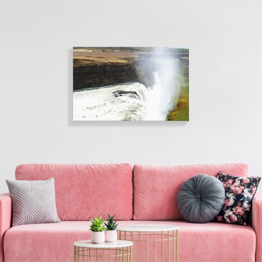 Gullfoss waterval - Zuidwest-IJsland Canvas Afdruk (Insitu (Woonkamer))