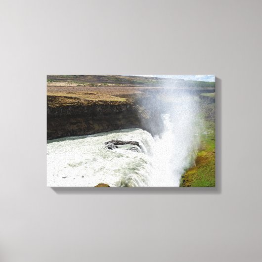 Gullfoss-waterval - Zuidwest-IJsland Canvas Afdruk (Voorkant)
