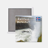Gullfoss waterval - Zuidwest-IJsland Magneet (Voorkant / Achterkant)