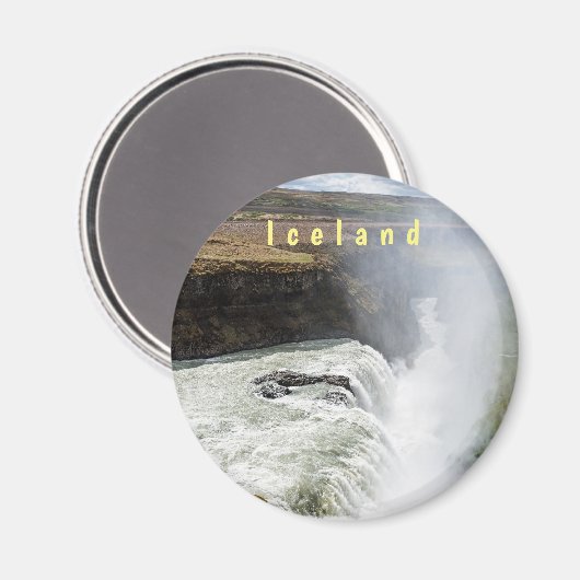 Gullfoss waterval - Zuidwest-IJsland Magneet (Voorkant / Achterkant)
