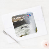 Gullfoss waterval - Zuidwest-IJsland Vierkante Sticker (Envelop)
