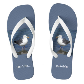 Gullible Wading Seagull Humor Funny Teenslippers
