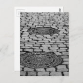 Gullideckel Manhole Paving Stones Cobbling Road Briefkaart (Voorkant / Achterkant)