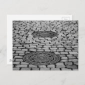Gullideckel Manhole Paving Stones Cobbling Road Briefkaart (Voorkant / Achterkant)