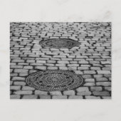 Gullideckel Manhole Paving Stones Cobbling Road Briefkaart (Voorkant)