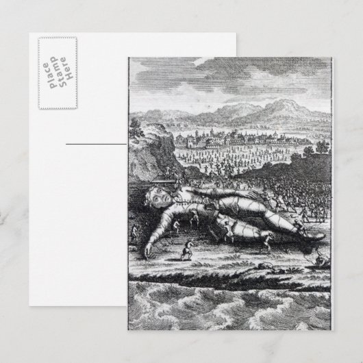 Gulliver die door de Lilliputians is gevangen Briefkaart (Voorkant / Achterkant)