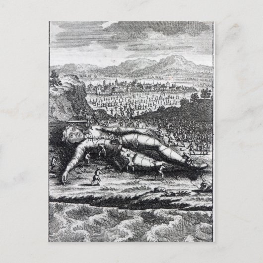 Gulliver die door de Lilliputians is gevangen Briefkaart (Voorkant)